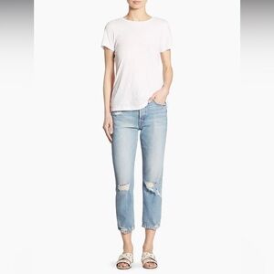 MOTHER “The Tomcat” High Rise Cropped Straight Jeans